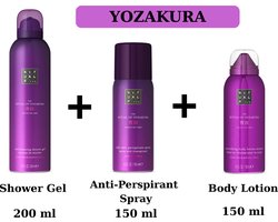 Rituals Yozakura - Combi Set - Shower Gel 200 ml + Body Lotion Mousse 150 ml + Anti-Perspirant Spray 150 ml - Doucheschuim - Douchegel