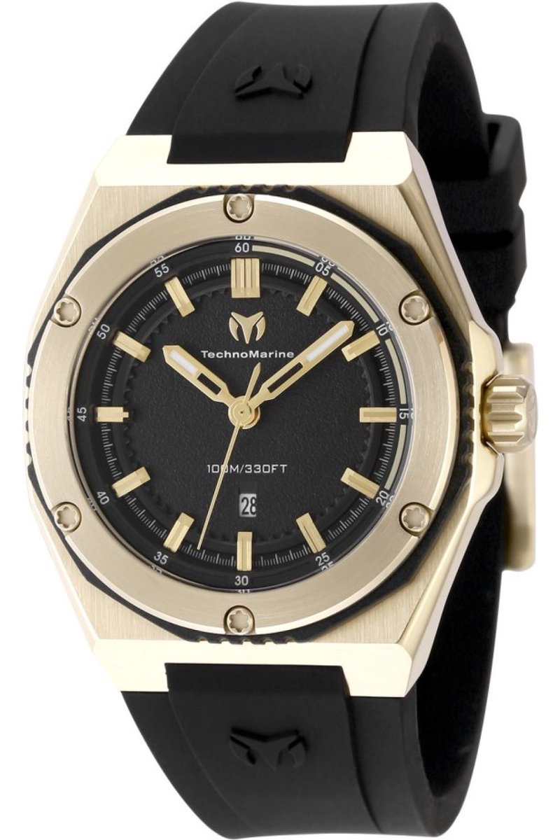 TechnoMarine CORAL - Legacy TM-416056 Dames Horloge - Waterdicht - Analoog - Quartz Uurwerk - Roestvrij Staal met zwarte Wijzerplaat - 36mm