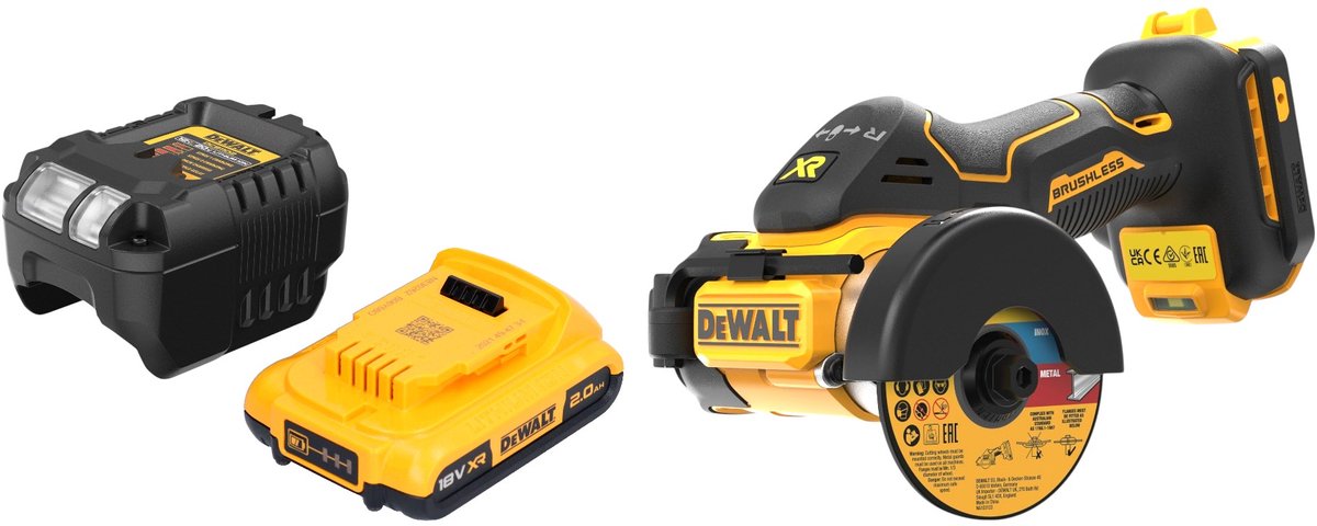 DeWalt DCS 438 D1 accu multimaterialensnijder 18 V 76 mm borstelloos + 1x accu 2.0 Ah + lader