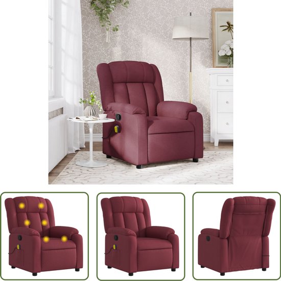 vidaXL Fauteuil 60 cm stof wijnrood, relaxfauteuil, relaxstoel