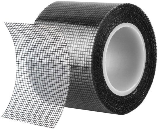Tape de réparation pour moustiquaire - 2 m - Ruban adhésif Tape - Tape pour moustiquaire - Tape pour moustiquaire - Réparation de moustiquaire de porte/fenêtre - Tools pour moustiquaire - Pour la réparation de Fenêtres et Portes - Zwart - 1 pièce