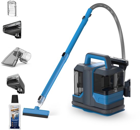 BOLLIT Vlekkenreiniger 750Watt - Tapijtreiniger - Inclusief Raamwisser Krachtig en Draagbaar - Zetelreiniger - Bank Reiniger Machine