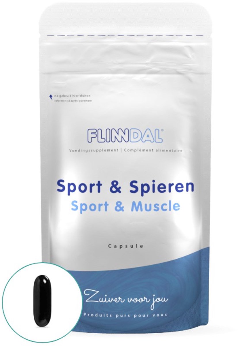Goedkoopste Flinndal Sport & Spieren Capsules - Voor Snel Herstel en Extra Energie van Spieren - Met Foliumzuur - 90 Capsules