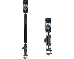 Motorcycle Mount Voor Insta360 One X5 X4- Bionische Motor Mount 4 Insta360 - Upgrade Versie Motorfiets Mount - Motorcycle - Motor Insta360 One X4 - Insta360 X5 X4 X3 X2 X R GO Ace GO3- Onzichtbare Selfie Stick 1.1meter -Motor Mount - Aluminium Mount-