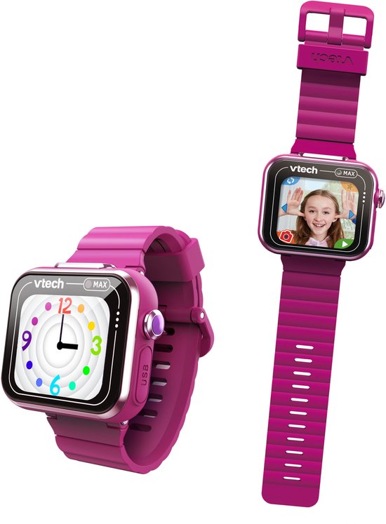 VTech smartwatch KidiZoom Max donker roze - educatief kinderspeelgoed.