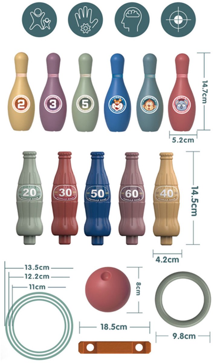 Ringwerpen & Bowlingspel 2in1