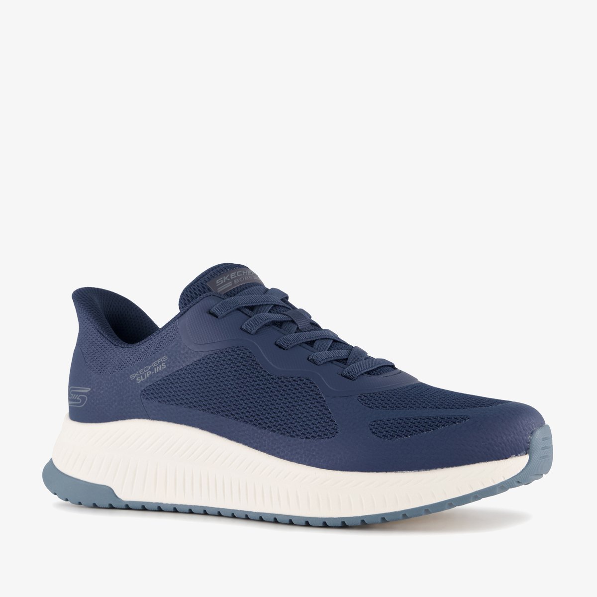 Skechers Slip-ins: BOBS Sport Squad heren sneakers blauw - Maat 43 - Extra comfort - Memory Foam
