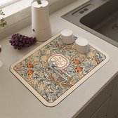 Mat voor aanrecht | Siliconen gootsteen kraan mat beschermer | antislip snel afvoerkussen met middenafvoer, voering afdruiprek keukenaccessoires voor badkamer aanrecht