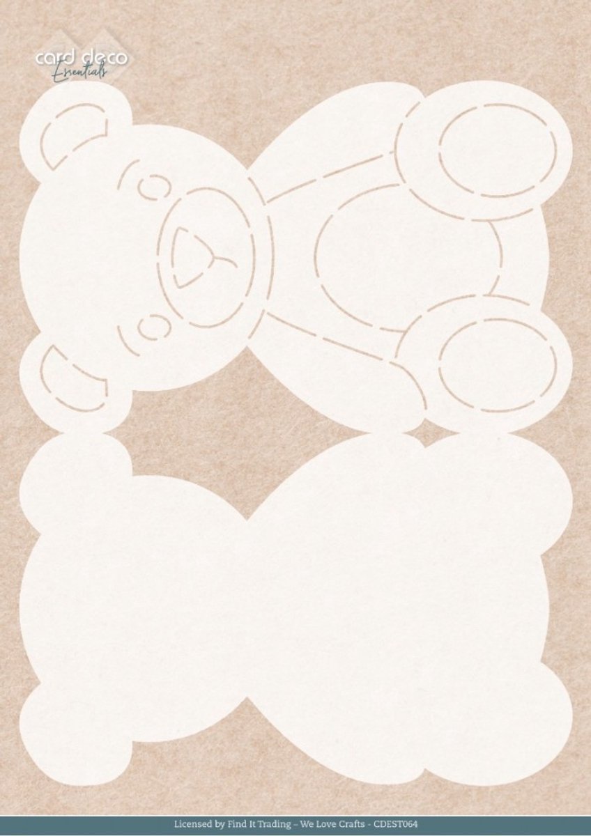 Stencil - Card Deco Essentials - Teddy - A4