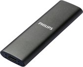 Philips externe SSD 2TB - draagbare SSD schijf - USB-C - aluminium - Antraciet
