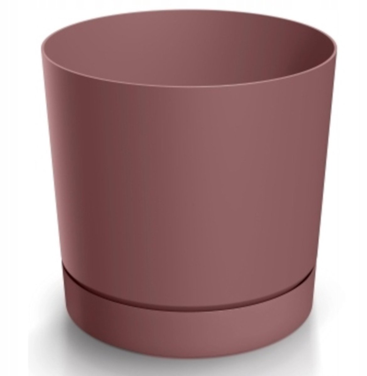 Prosperplast Tubo Serie - Plastic Bloempot met Schotel - 14,7 cm - Marsala - Voor Binnen en Buiten