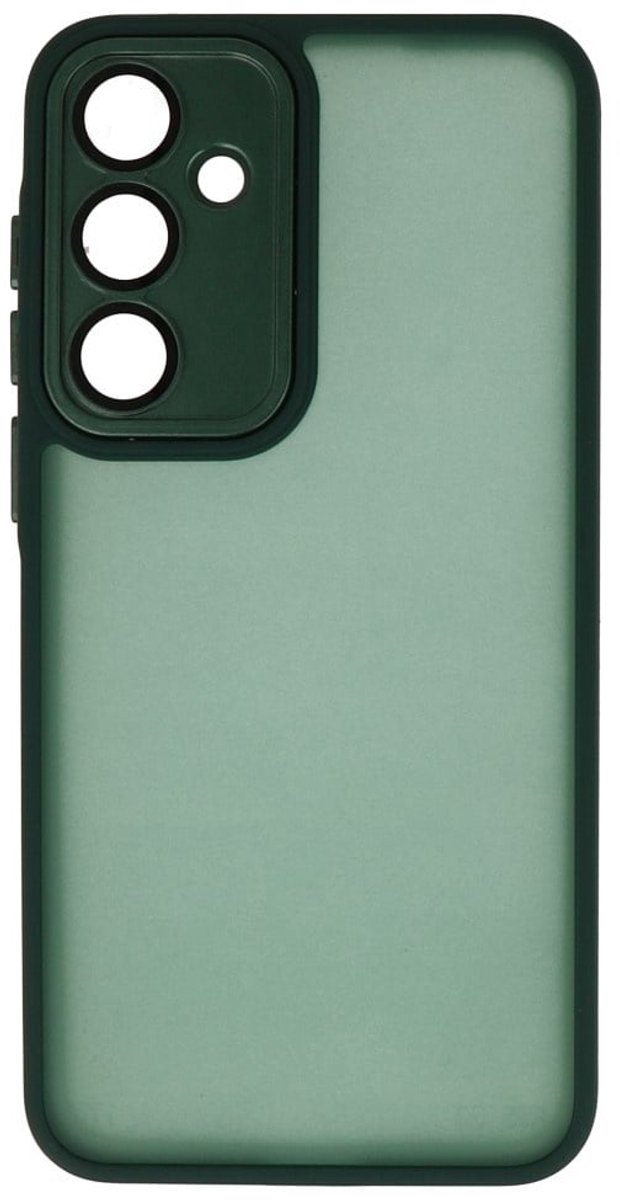 Hoesje Geschikt voor Samsung Galaxy A55 - Mat-Transparent met Camera Beschermer Case - Donker Groen