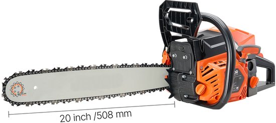 62cc Benzinekettingzaag, 508 Mm Kettingzaag Met 3,6 Pk, Ergonomische Handgreep, Twee Tanks & Veiligheidsfunctie, Max. 11800 Tpm, Ideaal Voor Houtbewerking, Snoeien & Opruimen — afbeelding 3