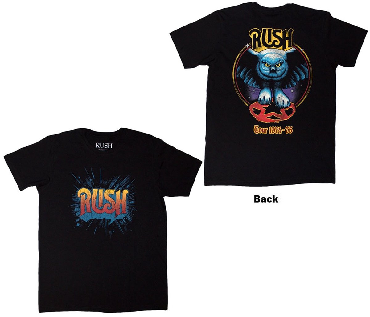 Rush - Tour '74-'75 Heren T-shirt - XL - Zwart
