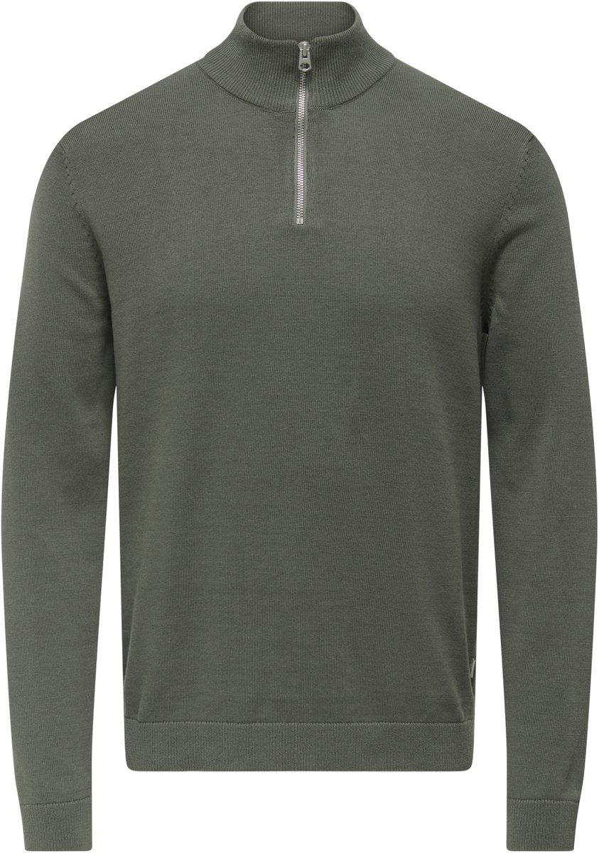 Only & Sons Trui Onsalex Reg 12 Half Zip Knit 22022523 Castor Gray Mannen Maat - XL