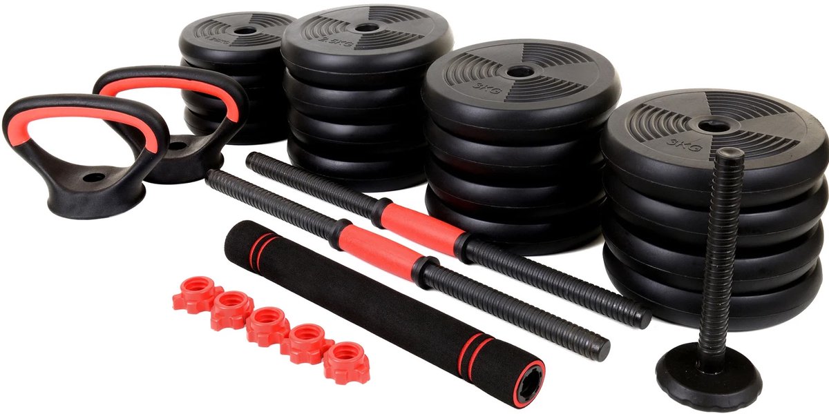 Halterset - dumbbell set - 40 kg - met kettlebell thumbnail 2