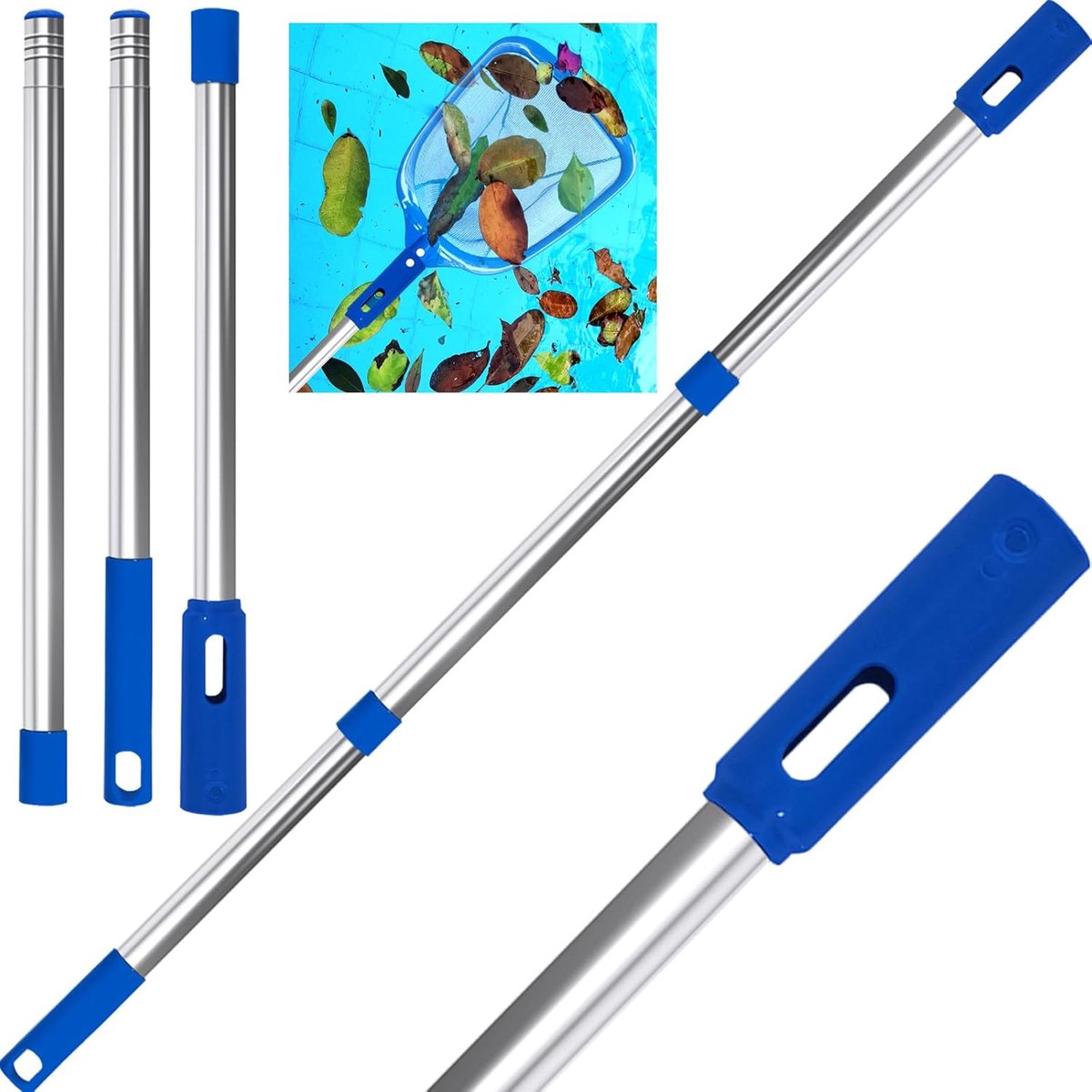 Telescoopstang voor zwembad - instelbaar 80-117 cm - roestvrij staal