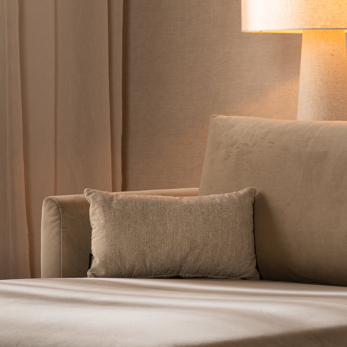 Bronx71® Sierkussen Myles stof gemêleerd taupe 25 x 45 cm