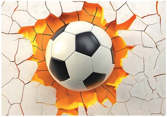 WALLARENA - Fotobehang - 150x105 cm - 3D voetbal fotobehang voor de kinderkamer