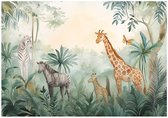 WALLARENA - Fotobehang - 400x280 cm - leuke dieren uit het bos voor de kinderkamer