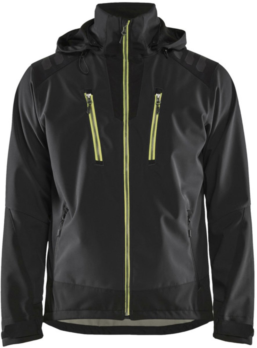 Blaklader Softshell jack 4749-2513 - Zwart/High Vis Geel - L