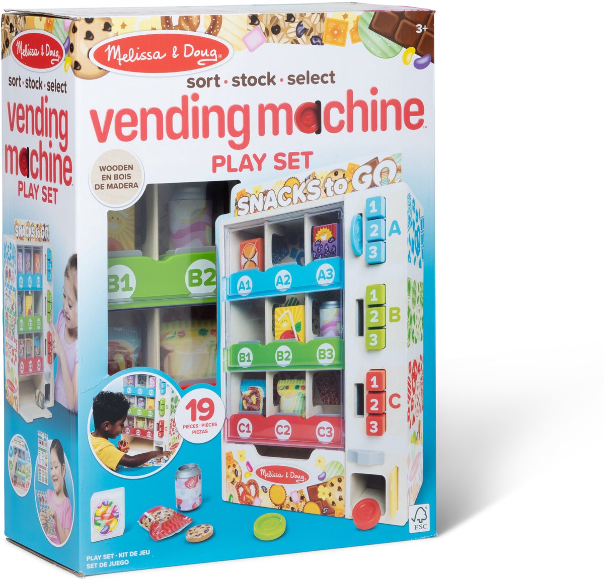 Melissa & Doug – Houten snackautomaat – Inclusief speelgeld en snacks — afbeelding 5