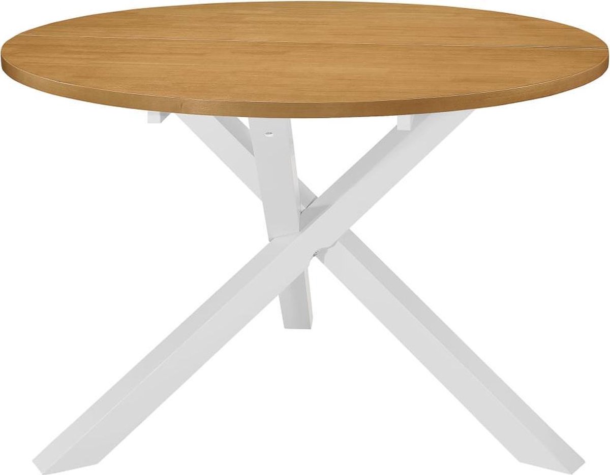 vidaXL - Eettafel - 120x75 - cm - MDF - wit