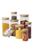 Luxaliving - Verres 8 pièces - récipients de conservation - bocaux de conservation en verre avec couvercle - Bocal de conservation - Bocal de conservation - Bocal à bonbons - Récipient de conservation - Conservation des Nourriture
