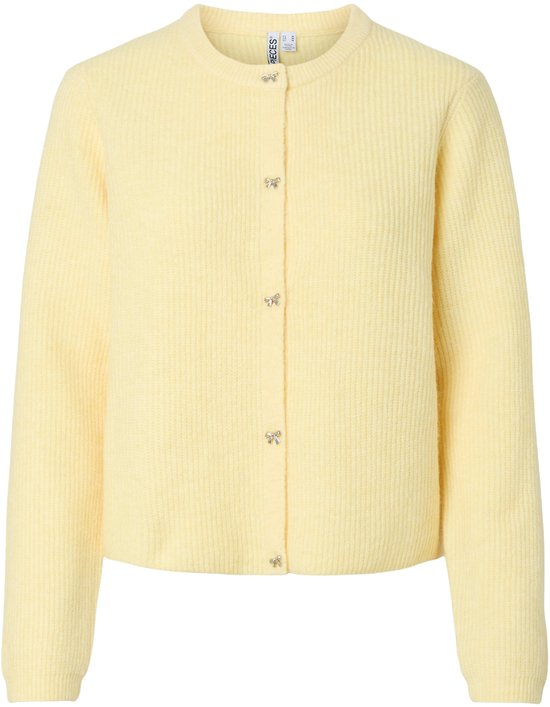 Pieces Vest Pcsilly Ls O-neck Knit Cardigan D2d 17164252 French Vanilla Dames Maat - S