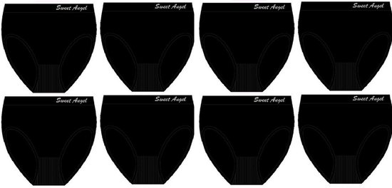 Lot de 8 Culottes noirs Sweet Angel pour femme, taille XL
