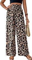 Loose Fit Dames Broek Luipaard Tijgerprint - Zomer - Lounge - Palazoo - Maat XL