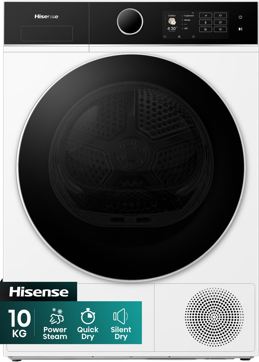 Hisense DH5i104BWAB - Wasdroger - A Energielabel - 10kg - Warmtepompdroger