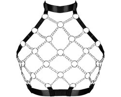 Ketting Body Harnas Vrouw – Verstelbaar Fetish Harness Lingerie Top – BDSM Clubwear – Kinky Party Outfit – One Size