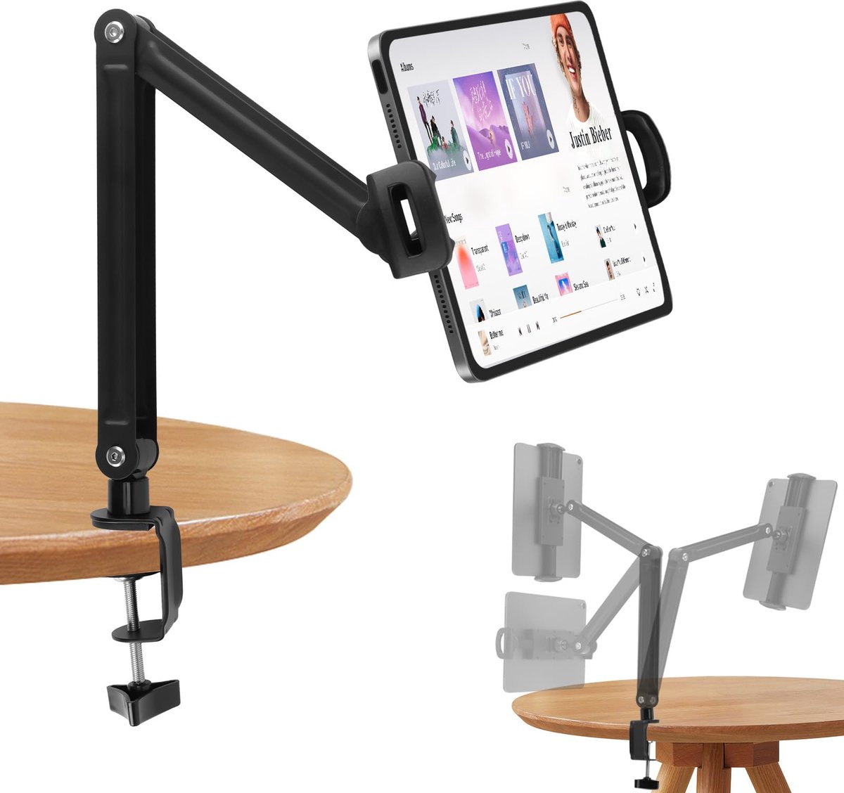 Ibenzoa® Verstelbare en Flexibele Tablet- en Telefoonhouder voor Bed, Bureau en Meer - Geschikt voor 4,7 tot 12,9 Inch
