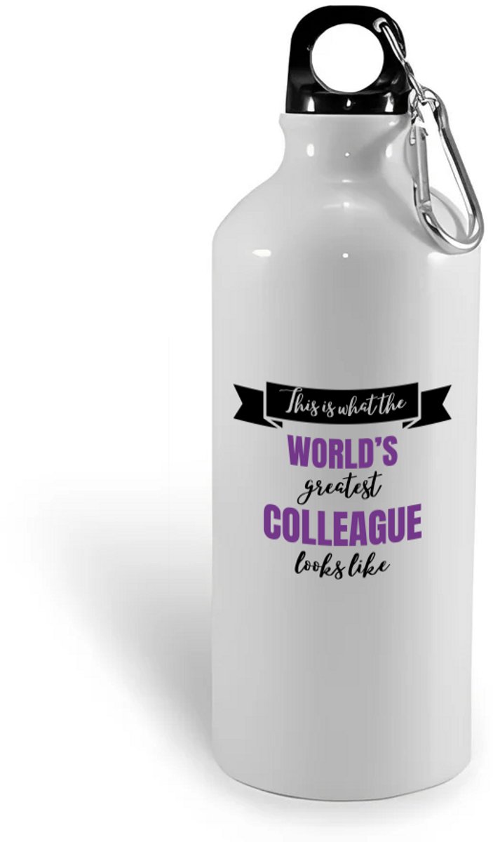Hacebo® - World's best colleague waterfles - Collega - beste collega - werk - afscheidscadeau - verjaardagscadeau - water fles - 400ML
