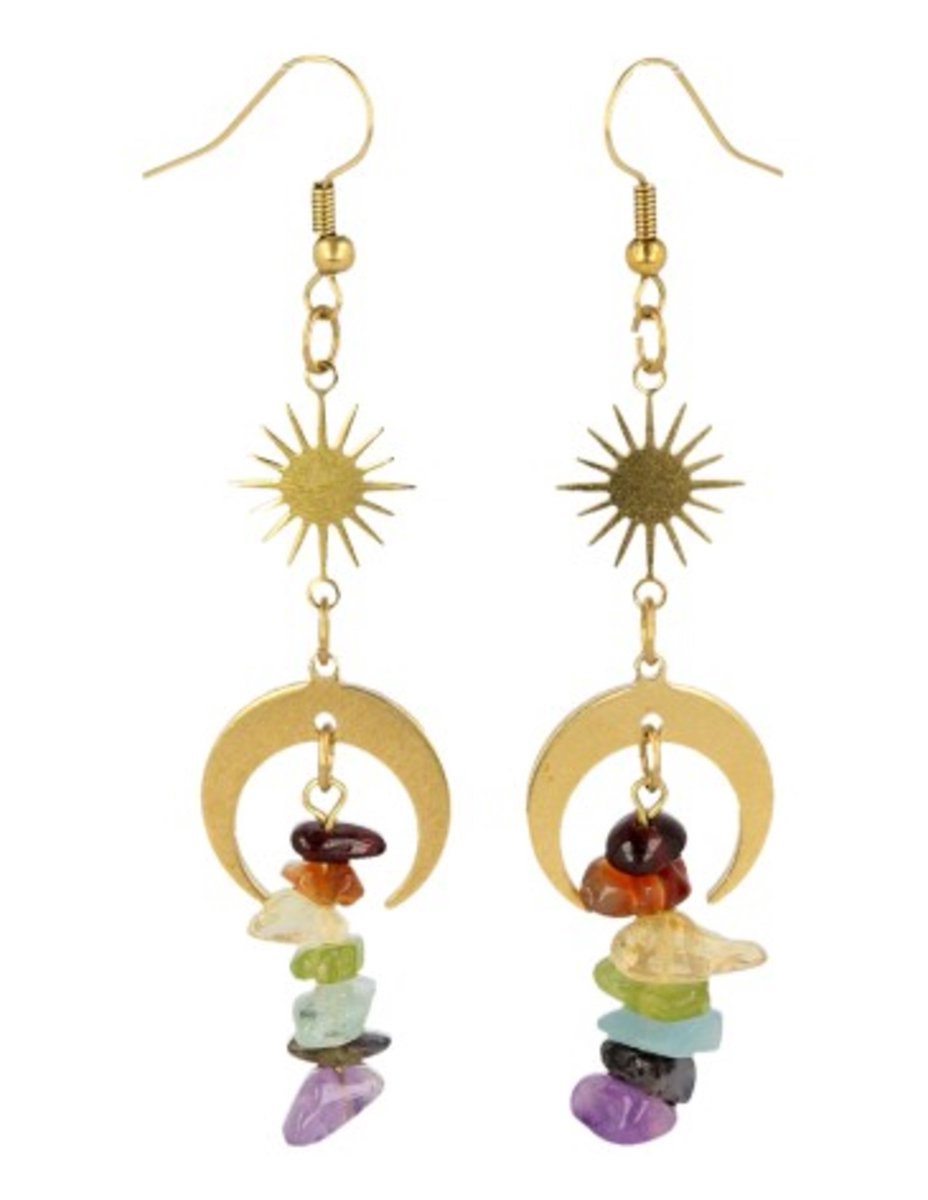 Chakra Star&Moon oorbellen