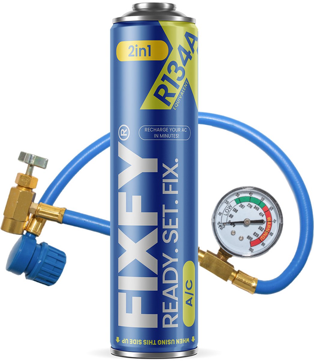 FIXFY 2in1 500ml airconditioning navulset - GROTE BUS + R134a slang
