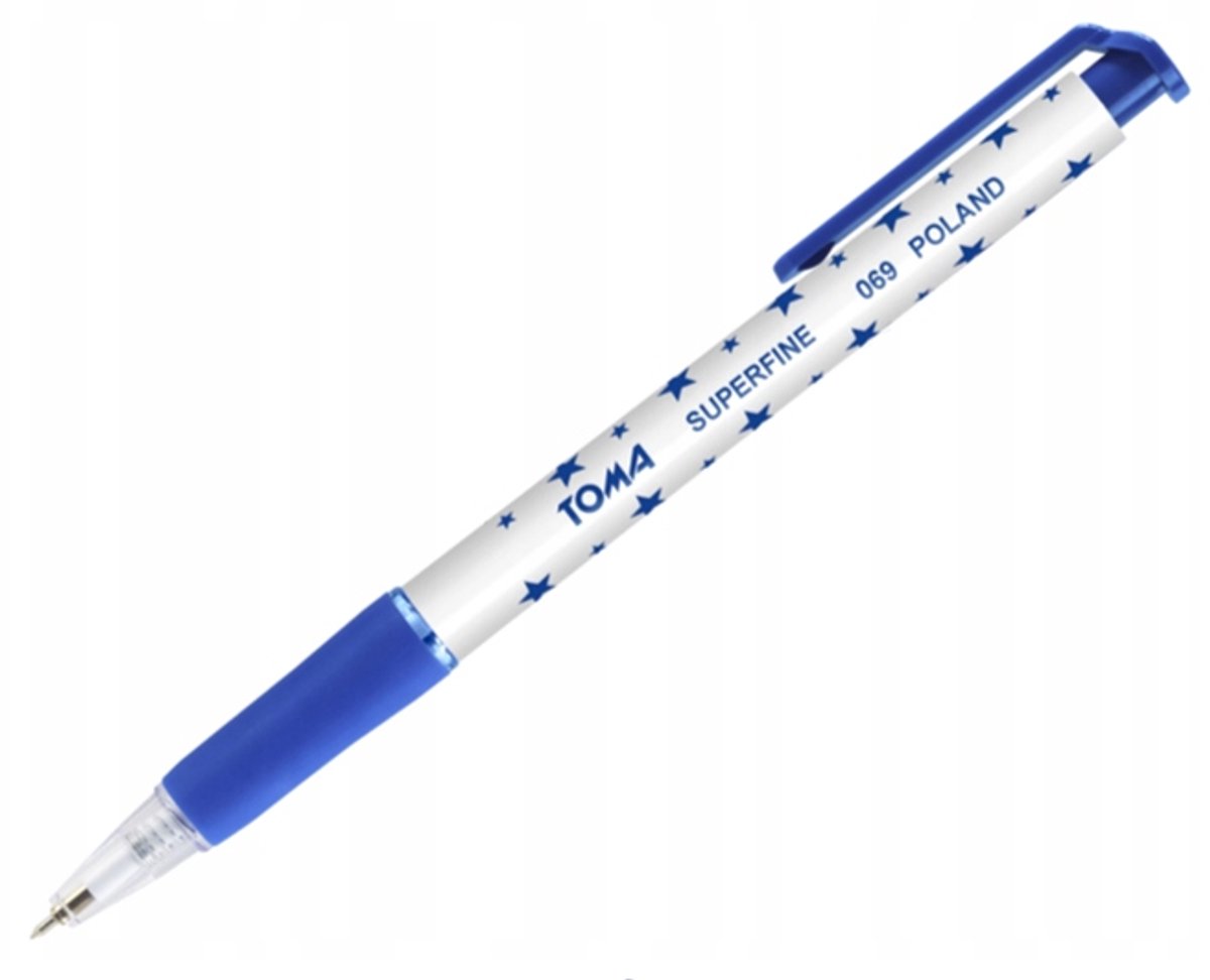 **Toma 069 - Balpen - Automatisch - Blauw - Met sterretjes - Comfortabel - Schrijft soepel**