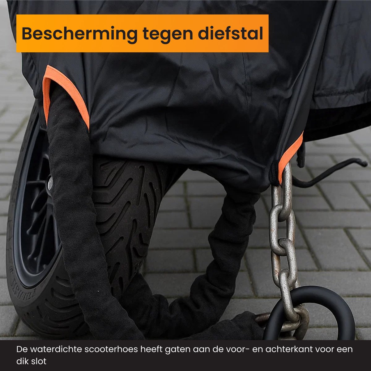 R2B Scooterhoes & Motorhoes Waterdicht buiten - Universeel - Oxford 300D Waterdicht - Geschikt voor Windscherm - Scooter hoes incl. Opbergzak – foto 7