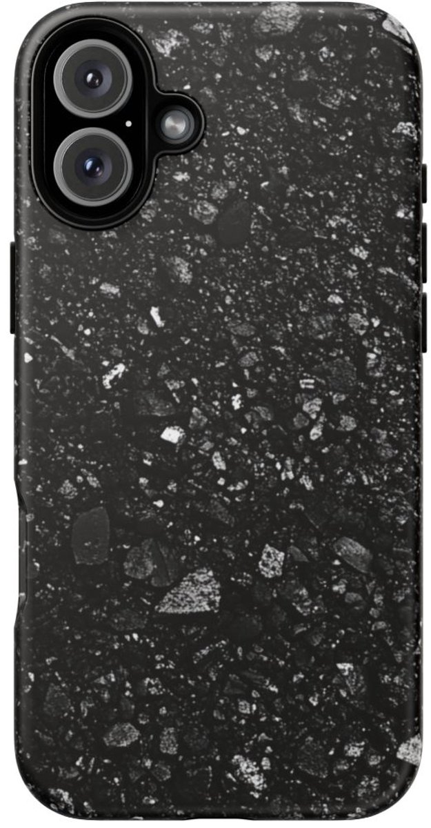 Zwarte Asfaltstructuur – Telefoonhoesje Geschikt voor iPhone 16 Plus