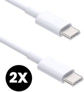 Bol.com 2x USB-C Oplader Kabel 60W - USB-C Naar USB-C Kabel - Oplaadkabel - Lader - Laadkabel - Snellader - Universeel - Wit - 1... aanbieding