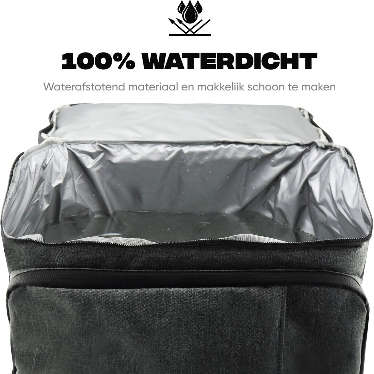 Rockerz Koeltas rugzak - 4 laags geïsoleerde - Incl. 4 koelelementen - 28 liter - Lunchtas - Picknicktas - Capaciteit voor 40x 33 cl blikken of 25x 33 cl flesjes - Slijtvast en duurzaam materiaal - Waterdicht en vuilafstotend - Kleur: Grijs — cadeau in Sport & Outdoor - foto 7