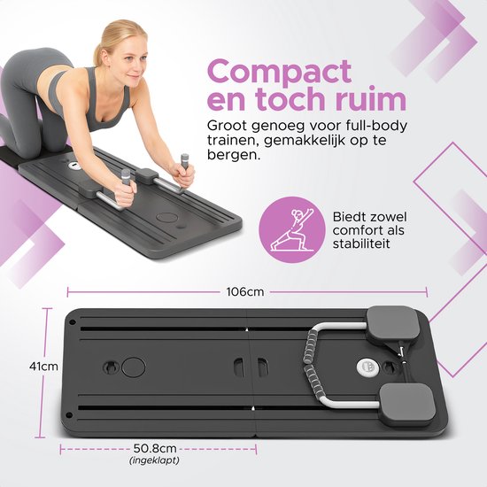Planche Pilates Réformateur Multifonction Pliable - Pour Entraînement à Domicile, Neuf