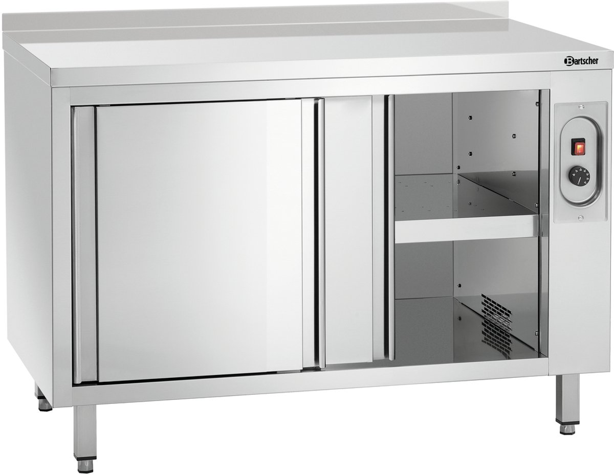 Bartscher Warmhoudkast - RVS - 2 Schuifdeuren + Achter Rand - 2 kW - 1200x700x850mm