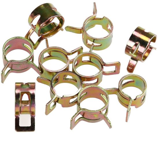 Slangklemmen Set - 50 Stuks - 5 t/m 9 mm - Veerklemmen voor Brandstofslang, Waterleiding, Luchtbuis & Pijpsluiting - RVS Slangklemsluiting — afbeelding 2