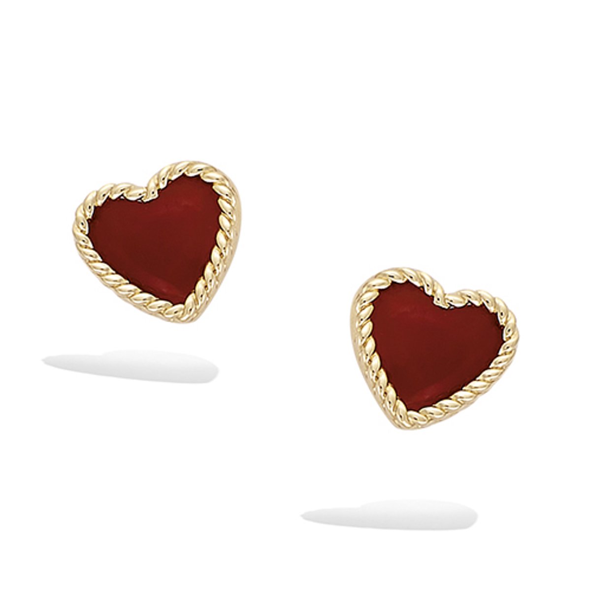 CHIVAL Oorbellen 18K Goud Vergulde "Heart Wrap Red" – Tijdloos, Hypoallergeen, Luxe, Elegant, Romantiek, Rood, Hart, Cadeau voor Haar, Sieraad, Geschenkverpakking, Liefde