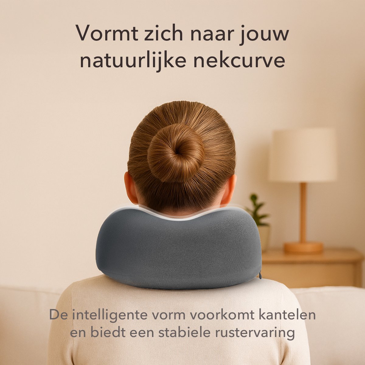 SKYCASES Travel Essentials - Nekkussen Set 3-delig - Ergonomisch Memory Foam Reiskussen met Oogmasker en Oordoppen - Ideaal voor Vliegtuig, Auto en Trein - Compact en Luxe - Apricot — afbeelding 8