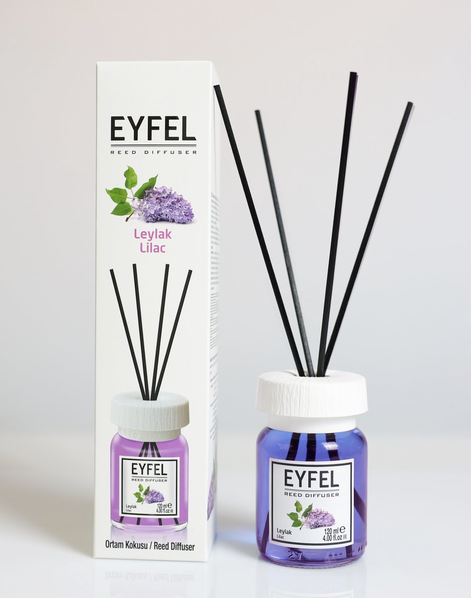 EYFEL - REED DIFFUSER - GEURSTOKJES - HUISPARFUM - LILLAC - 120ML