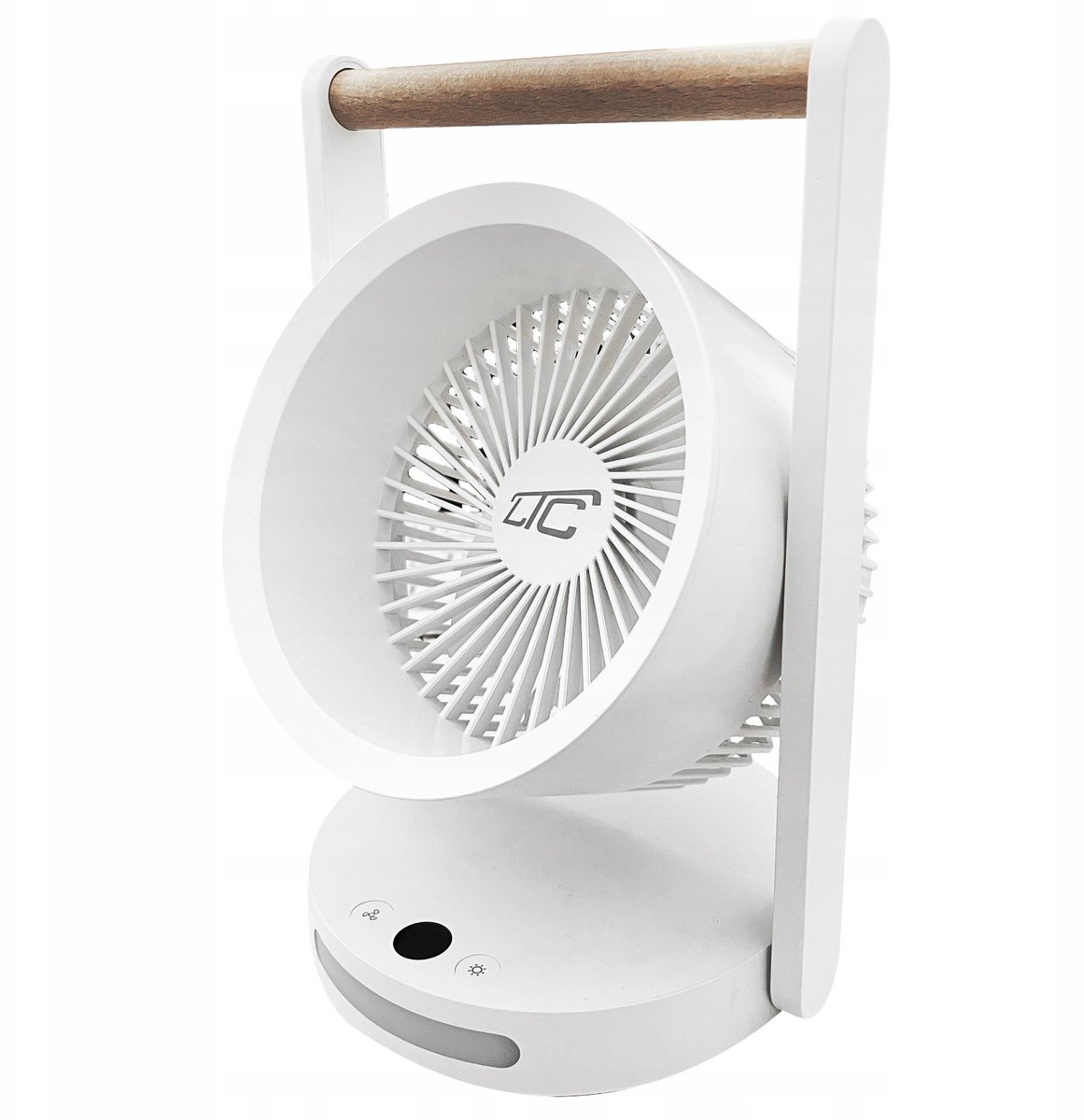 LTC draadloze bureauventilator met nachtlampje en LED-display - 5 snelheidsstanden, 3600 mAh batterij, LXWB17 - Wit