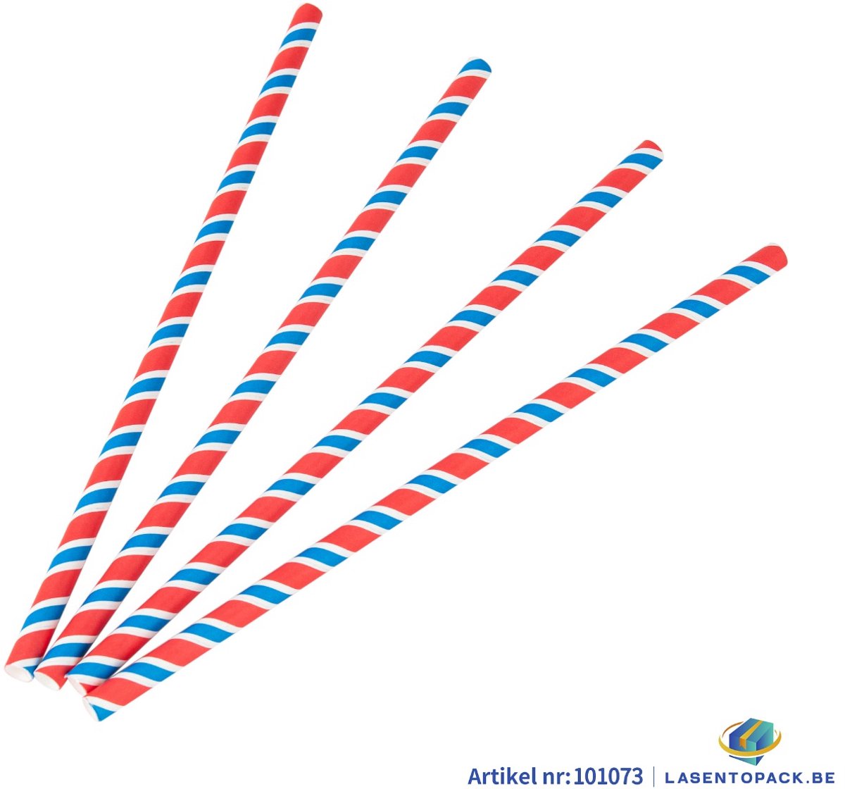 100x BIO Papieren rietjes 8mm x 230mm Twist